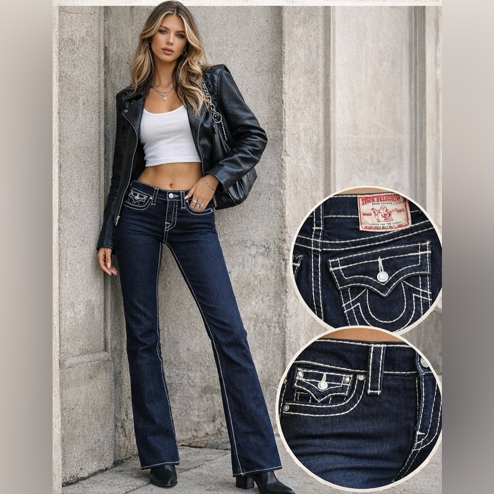 True Religion Disco Billy Big T Jeans – Size 27 (30” Inseam Low Rise